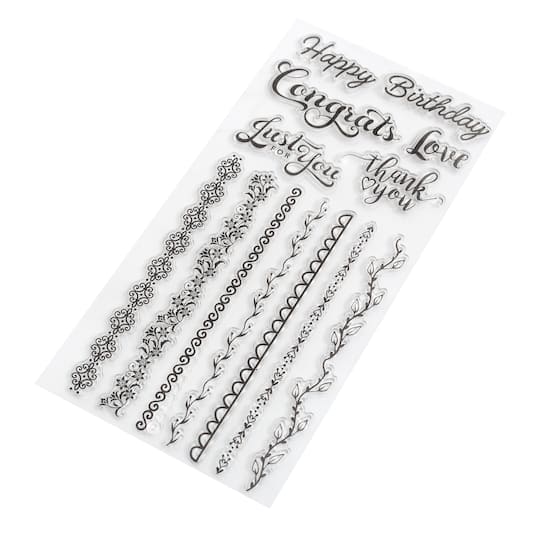 Sentiments & Borders Clear Stamps by Recollections™